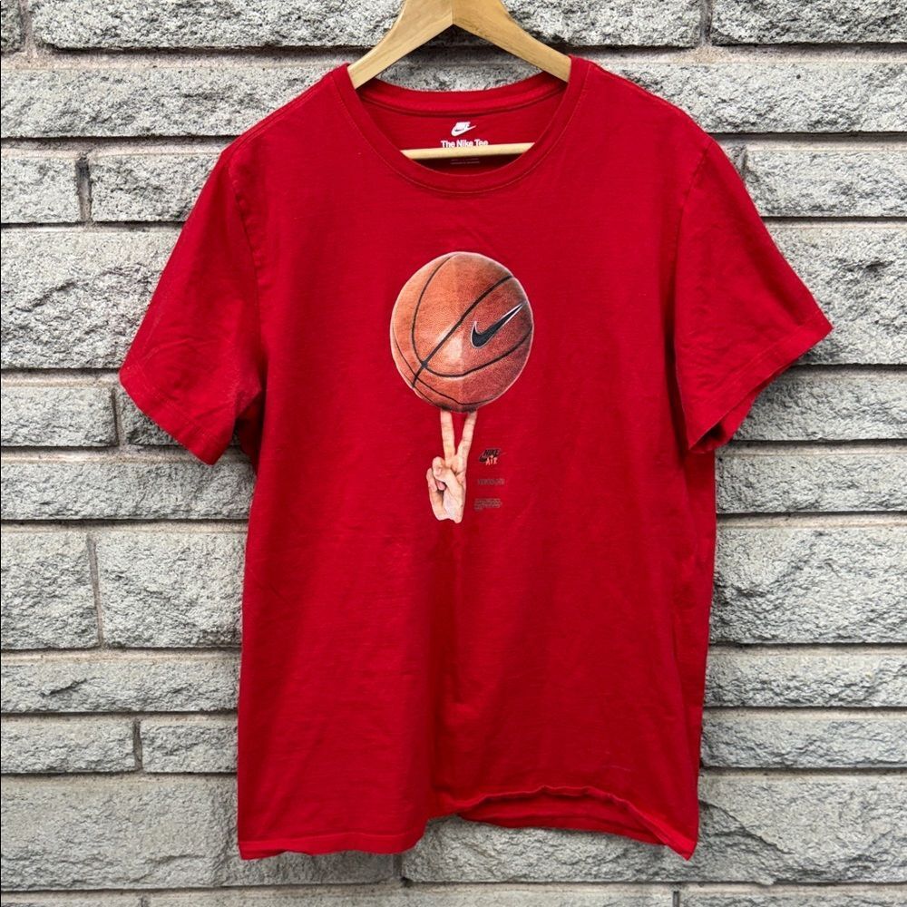 Nike Red Tee with Basketball Graphic